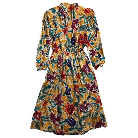 J. ELLIS Vintage Floral Long Sleeve Mock Neck Maxi Dress 16 - Picture 14 of 14